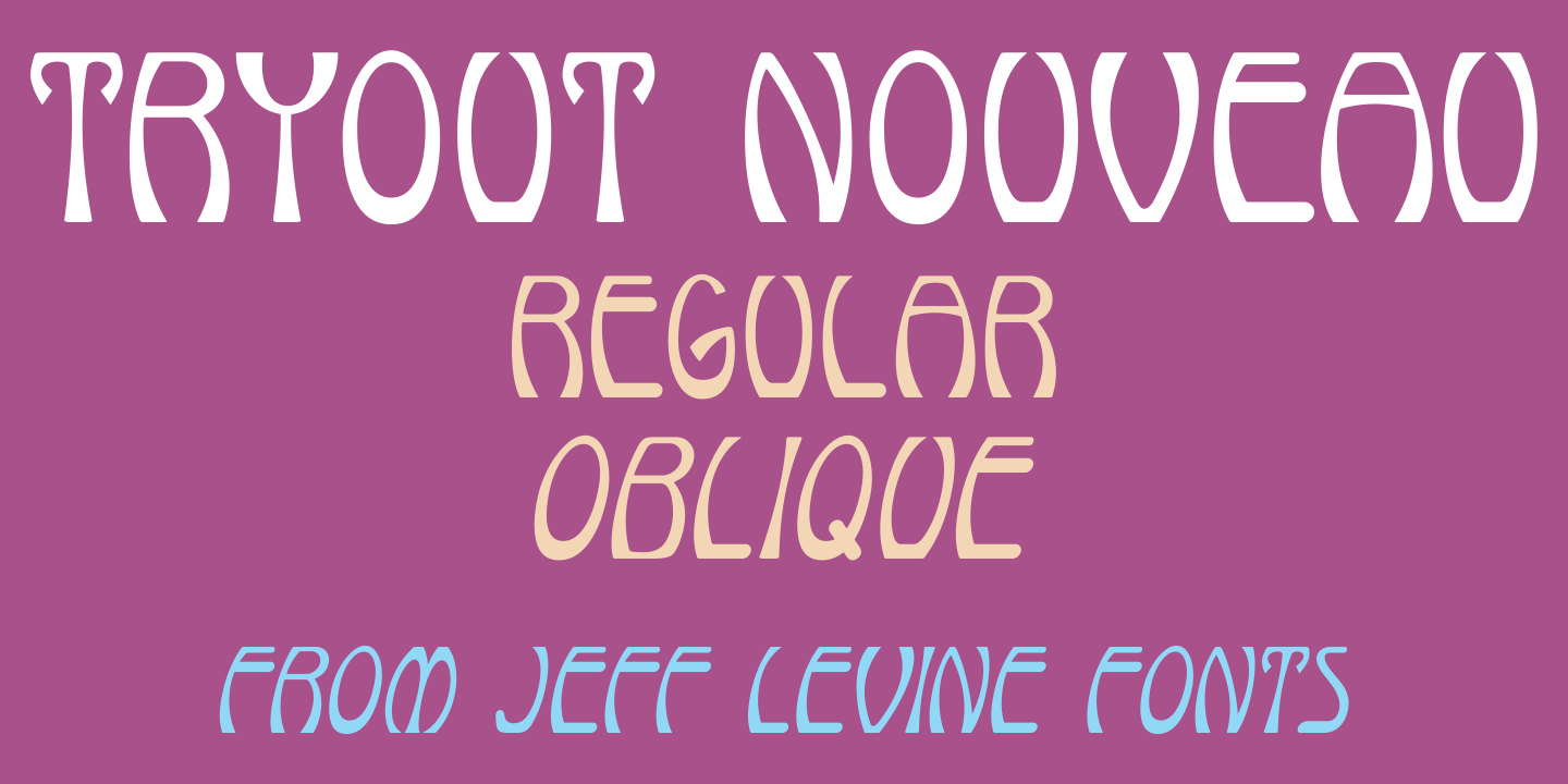 Beispiel einer Tryout Nouveau JNL Regular-Schriftart